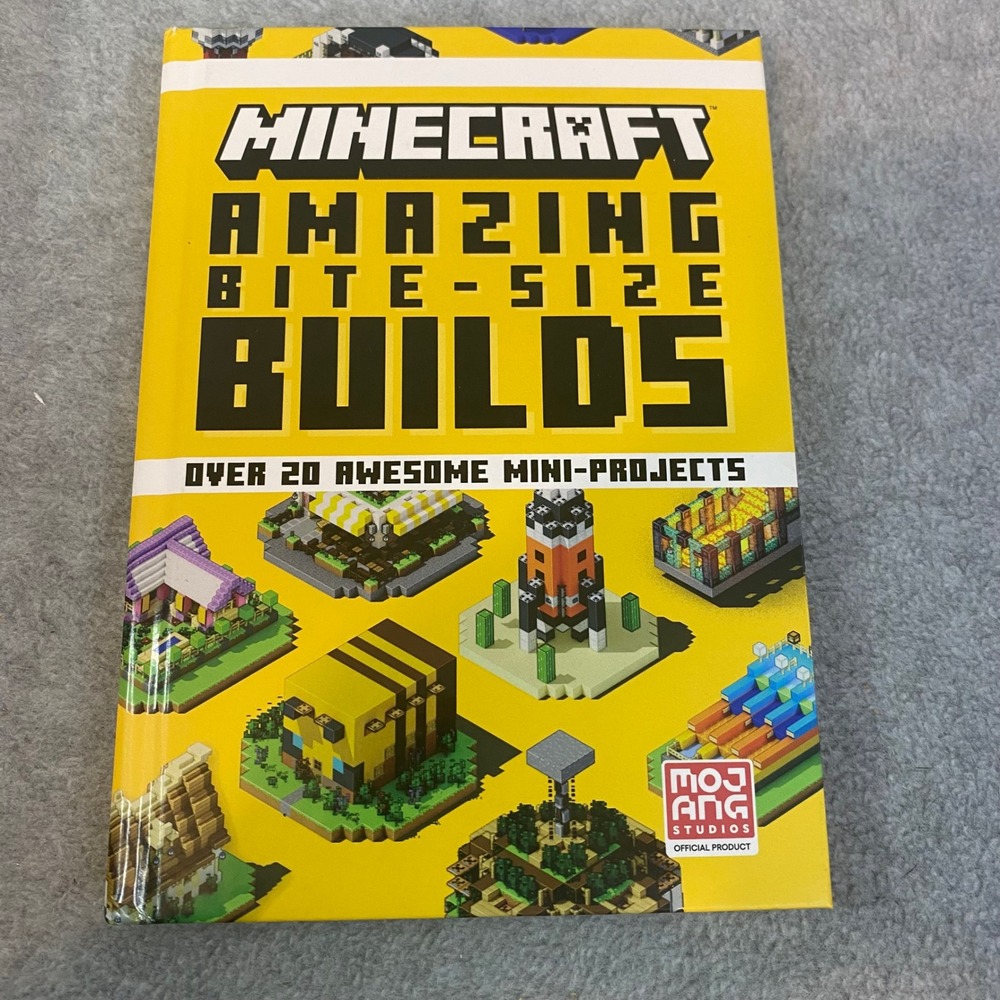 Minecraft Amazing Bite-Size Builds Kids Book Hardcover Yellow Gamer‎ EUC